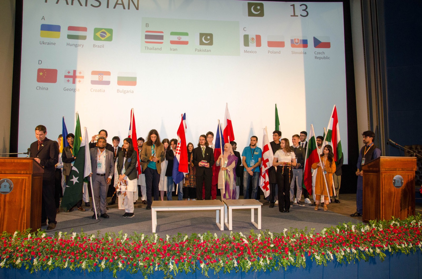 Opening ceremony with national flags